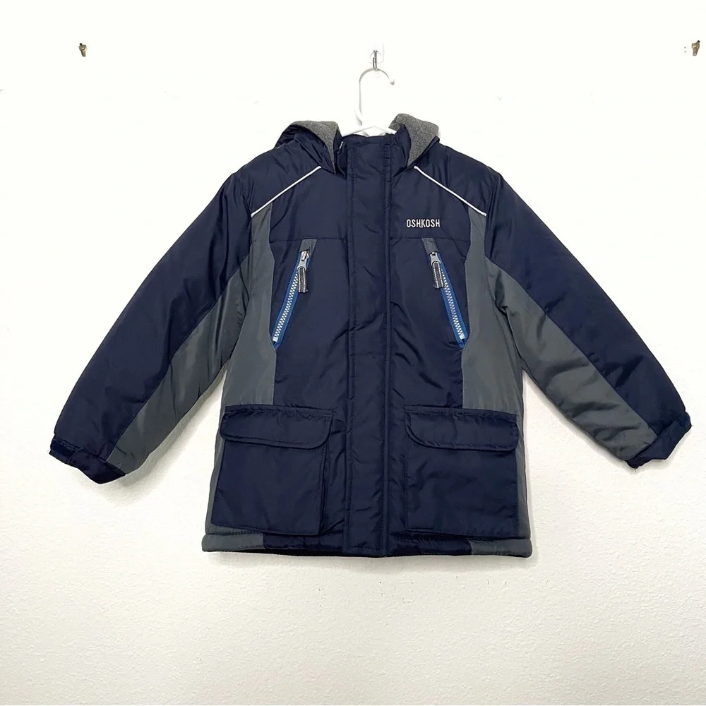 Oshkosh B’gosh quilted insulated snow ski kids full zip hoodie jacket size M
